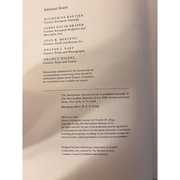 METROPOLITAN MUSEUM JOURNAL Volume 17 / 1982 - Picture 6 of 16